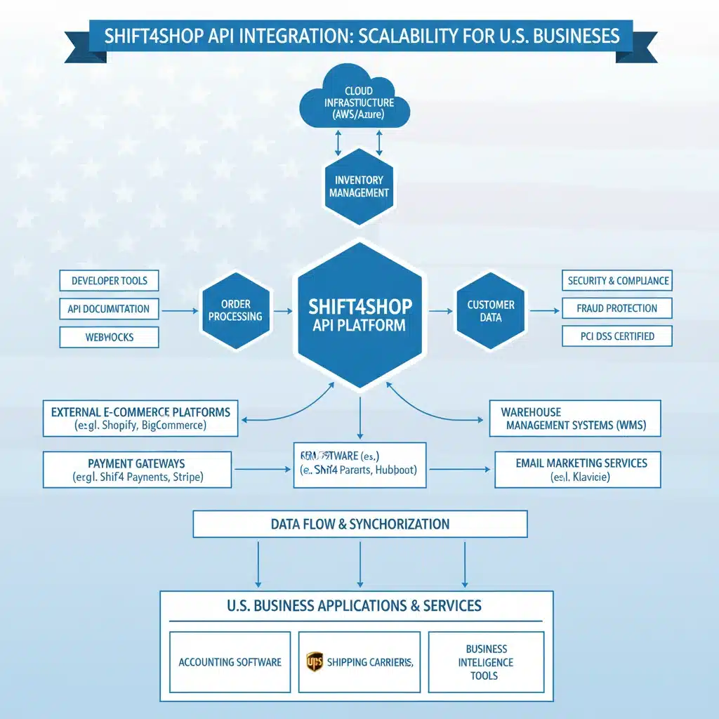 Shift4Shop API Integration Architecture Diagram for U.S. Businesses