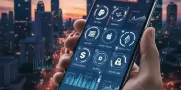 Smartphone showing mobile payment apps with digital currency icons, representing future US mobile payment regulations.